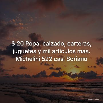 $ 20 Ropa, calzado, carteras, juguetes y mil artículos más. Michelini 522 casi Soriano