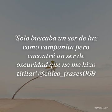 'Solo buscaba un ser de luz como campanita pero encontré un ser de oscuridad que no me hizo titilar' @chico_frases069