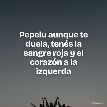 Pepelu aunque te duela, tenés la sangre roja y el corazón a la izquerda