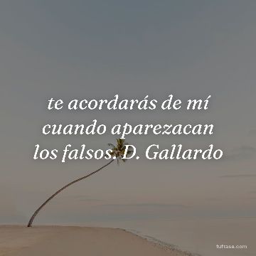 te acordarás de mí cuando aparezacan los falsos. D. Gallardo