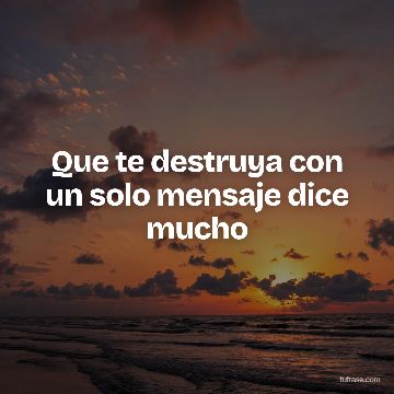 Que te destruya con un solo mensaje dice mucho