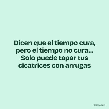 Dicen que el tiempo cura, pero el tiempo no cura... Solo puede tapar tus cicatrices con arrugas