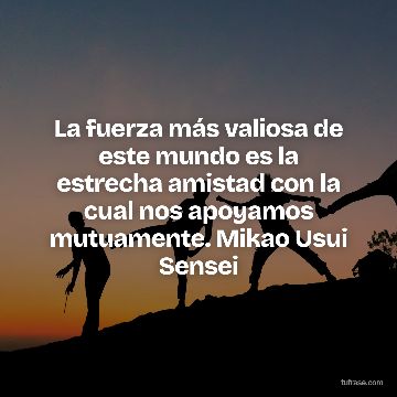 La fuerza más valiosa de este mundo es la estrecha amistad con la cual nos apoyamos mutuamente. Mikao Usui Sensei