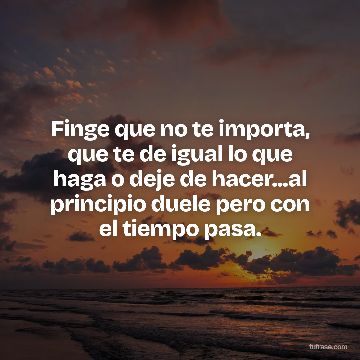 Finge que no te importa, que te de igual lo que haga o deje de hacer...al principio duele pero con el tiempo pasa.