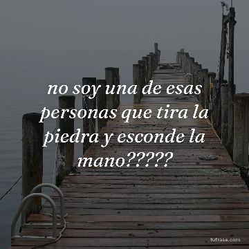 no soy una de esas personas que tira la piedra y esconde la mano?????