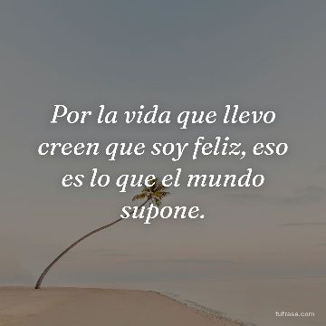 Por la vida que llevo creen que soy feliz, eso es lo que el mundo supone.