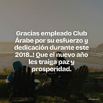 Gracias empleado Club Árabe por su esfuerzo y dedicación durante este 2018..! Que el nuevo año les traiga paz y prosperidad.