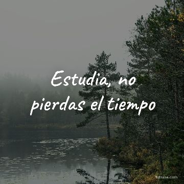 Estudia, no pierdas el tiempo