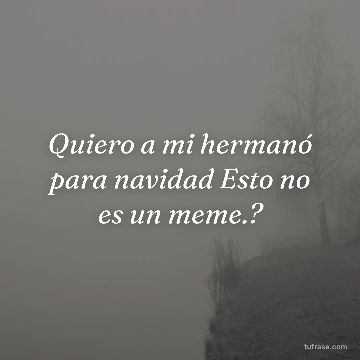 Quiero a mi hermanó para navidad Esto no es un meme.?