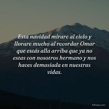 Esta navidad mirare al cielo y llorare mucho al recordar Omar que estás alla arriba que ya no estas con nosotros hermano y nos haces demasiada en nuestras vidas.