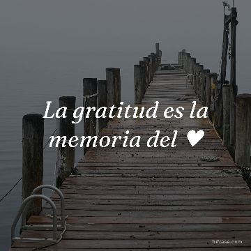 La gratitud es la memoria del ♥