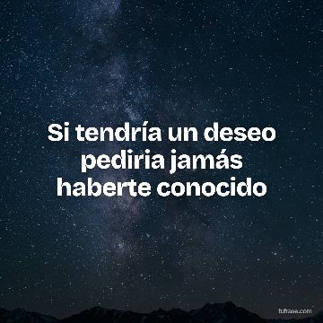 Si tendría un deseo pediria jamás haberte conocido