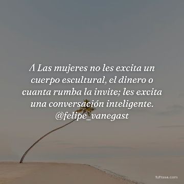 A Las mujeres no les excita un cuerpo escultural, el dinero o cuanta rumba la invite; les excita una conversación inteligente. @felipe_vanegast