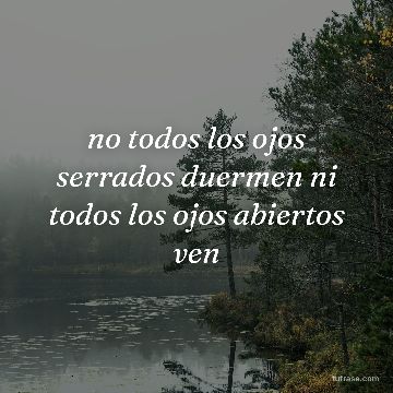 no todos los ojos serrados duermen ni todos los ojos abiertos ven
