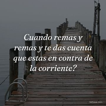 Cuando remas y remas y te das cuenta que estas en contra de la corriente?