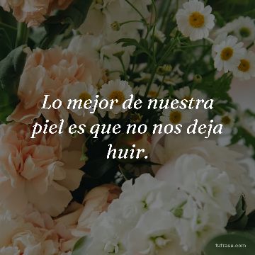 Lo mejor de nuestra piel es que no nos deja huir.