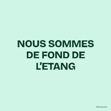 NOUS SOMMES DE FOND DE L’ETANG