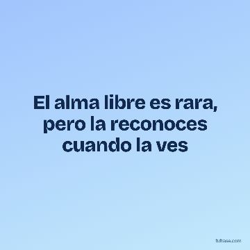 El alma libre es rara, pero la reconoces cuando la ves