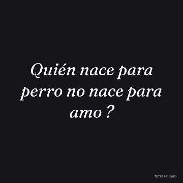 Quién nace para perro no nace para amo ?