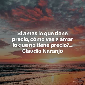 Si amas lo que tiene precio, cómo vas a amar lo que no tiene precio?... Claudio Naranjo