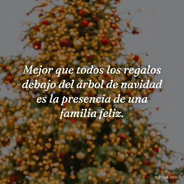 Mejor que todos los regalos debajo del árbol de navidad es la presencia de una familia feliz.
