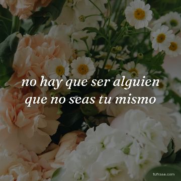 no hay que ser alguien que no seas tu mismo