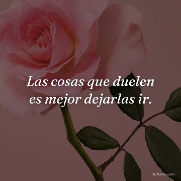 Las cosas que duelen es mejor dejarlas ir.