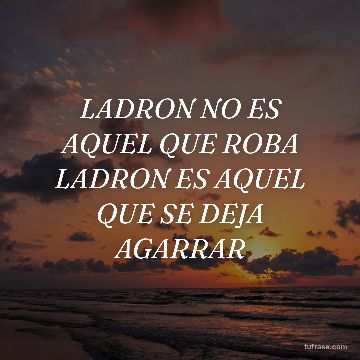 LADRON NO ES AQUEL QUE ROBA LADRON ES AQUEL QUE SE DEJA AGARRAR