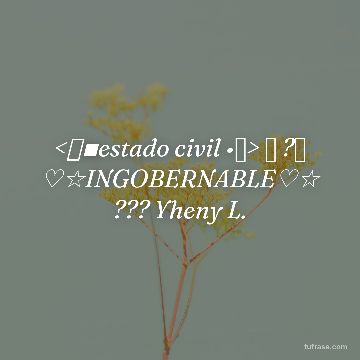 <《▪estado civil •》> 《 ?》 ♡☆INGOBERNABLE♡☆ ??? Yheny L.
