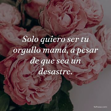 Solo quiero ser tu orgullo mamá, a pesar de que sea un desastre.