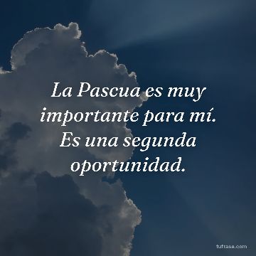 La Pascua es muy importante para mí. Es una segunda oportunidad.