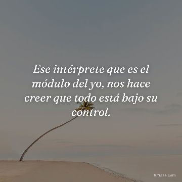 Ese intérprete que es el módulo del yo, nos hace creer que todo está bajo su control.