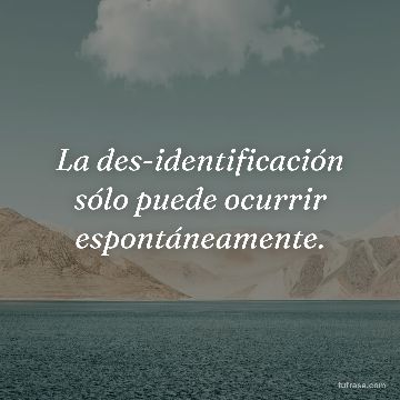 La des-identificación sólo puede ocurrir espontáneamente.