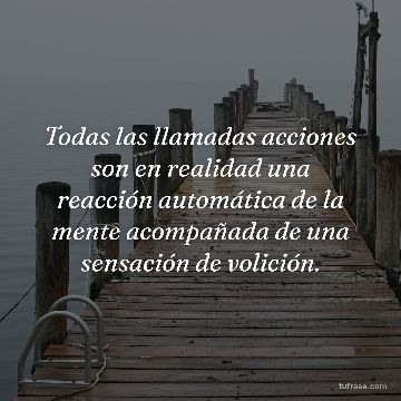 Todas las llamadas acciones son en realidad una reacción automática de la mente acompañada de una sensación de volición.