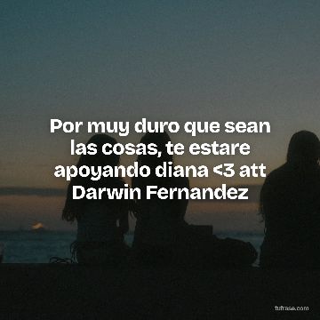 Por muy duro que sean las cosas, te estare apoyando diana <3 att Darwin Fernandez
