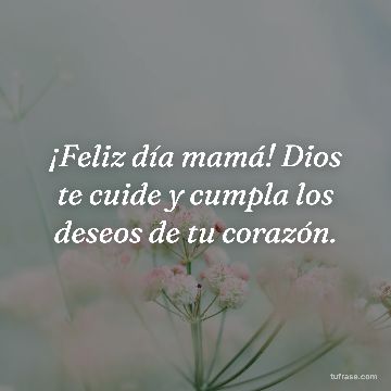 ¡Feliz día mamá! Dios te cuide y cumpla los deseos de tu corazón.