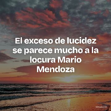 El exceso de lucidez se parece mucho a la locura Mario Mendoza
