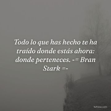 Todo lo que has hecho te ha traído donde estás ahora: donde perteneces. -= Bran Stark =-