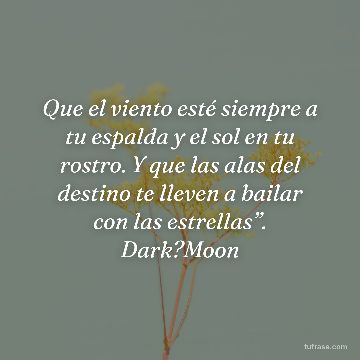 Que el viento esté siempre a tu espalda y el sol en tu rostro. Y que las alas del destino te lleven a bailar con las estrellas”. Dark?Moon