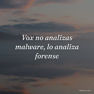 Vox no analizas malware, lo analiza forense