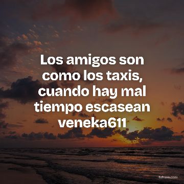 Los amigos son como los taxis, cuando hay mal tiempo escasean veneka611