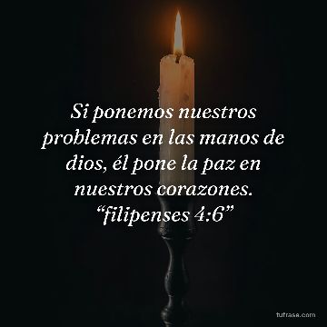Si ponemos nuestros problemas en las manos de dios, él pone la paz en nuestros corazones. “filipenses 4:6”
