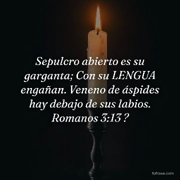 Sepulcro abierto es su garganta; Con su LENGUA engañan. Veneno de áspides hay debajo de sus labios. Romanos 3:13 ?