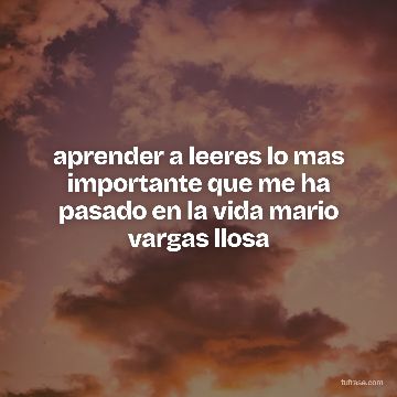 aprender a leeres lo mas importante que me ha pasado en la vida mario vargas llosa
