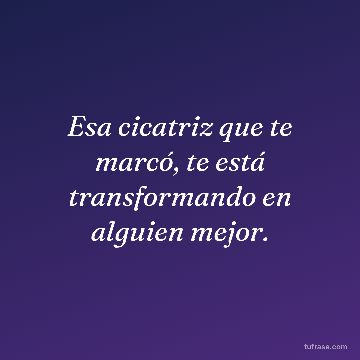 Esa cicatriz que te marcó, te está transformando en alguien mejor.