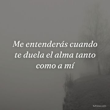 Me entenderás cuando te duela el alma tanto como a mí