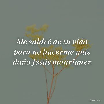 Me saldré de tu vida para no hacerme más daño Jesús manriquez