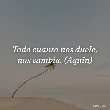 Todo cuanto nos duele, nos cambia. (Aquin)