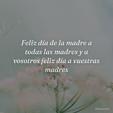 Feliz día de la madre a todas las madres y a vosotros feliz día a vuestras madres