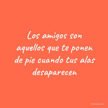 Los amigos son aquellos que te ponen de pie cuando tus alas desaparecen